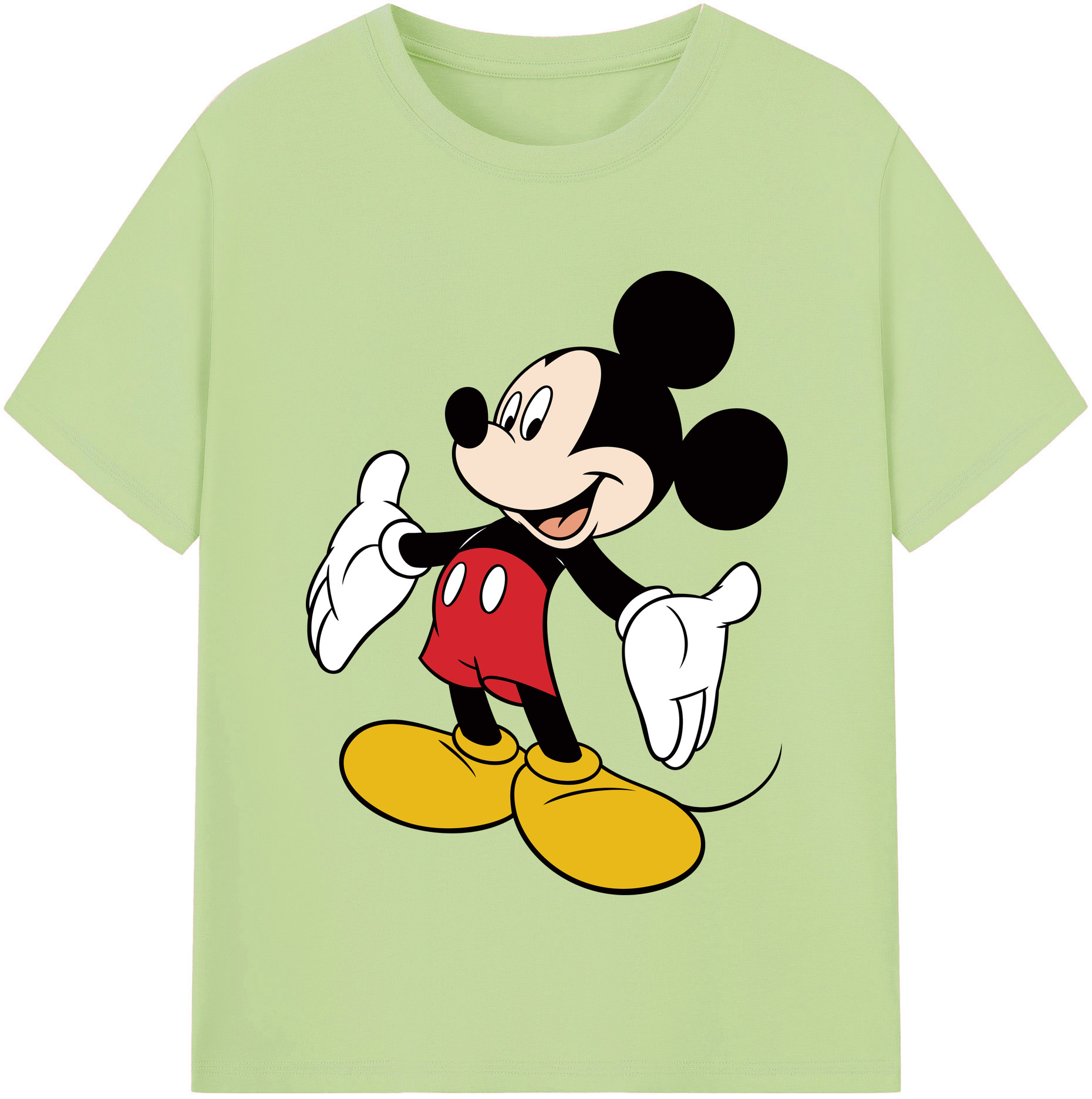 （画像用） ミッキーマウス Mickey Mouse 綿100％半袖Tシャツ（フロントプリント）